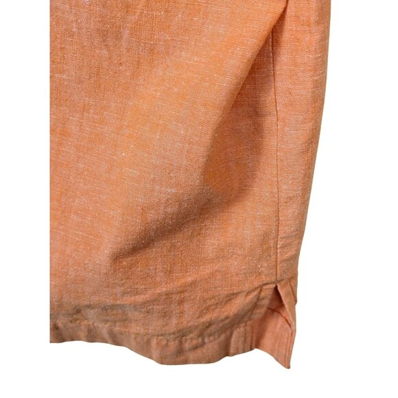 Cubavera Men Size XL Solid Orange Cotton & Linen Short Sleeve Casual Cuban Shirt - Picture 6 of 16